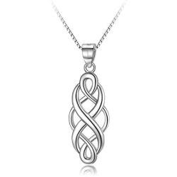 NUOMI Celtic Knot Pendant Necklace 925 Sterling Silver Cute Infinity Chain Necklaces for Women