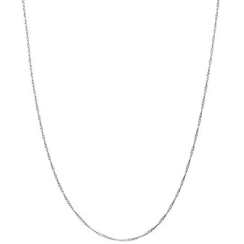 Sterling Silver Super Thin 0.8mm Italian Twisted Curb Chain Necklace, 14'' - 36''