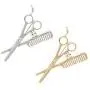 KOEDLN 2pcs Barber Scissors Comb Pin Brooch with Crystal Badges Clothes Bags Jewelry KOEDLN 2pcs Barber Scissors Comb Pin Brooch with Crystal Badges Clothes Bags Jewelry