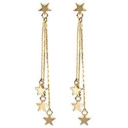 Lucky Star Pendant Tassel Dangle Earrings Fashion Long Shooting Star Drop Earrings Stud for Women Girls