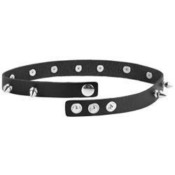 HZMAN Fashion Women Men Cool Punk Goth Metal Spike Studded Link Leather Collar Choker Necklace