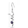POLITENY Jewelry Silver Dangle earrings for Women Fashion Unique Spial Twist Simple with Purple Crystal POLITENY Jewelry Silver Dangle earrings for Women Fashion Unique Spial Twist Simple with Purple Crystal