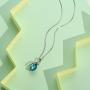 Blue Crystal Infinity Teardrop Pendant on a 925 Sterling Silver Chain Swarovski Crystal Pendant Necklace 15.7 Inch for Women Girls