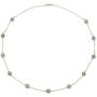 10k Yellow Gold Natural Jade Station Chain Necklace, 18''