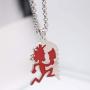 N/N one Pair of Neodesign Jewelry Rock RED Stainless Steel ICP Crazy Clown Heart Hatchet Man Women Pendant Necklace rolo Chain 4MM 30 INCH