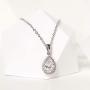 A+O Bridesmaid Jewelry Gift, Teardrop Pear Necklace in Gold, Rose Gold, Silver