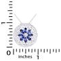 Jewel Zone US 925 Sterling Silver Simulated Blue Sapphire & Natural Diamond Filigree Medallion Pendant Necklace