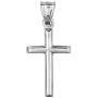 14k White Gold Shiny Round Tube Cross Pendant