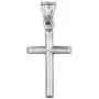 14k White Gold Shiny Round Tube Cross Pendant 14k White Gold Shiny Round Tube Cross Pendant
