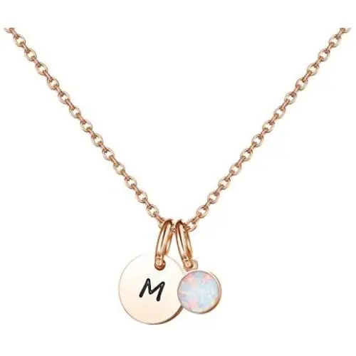 YADOCA Initial Disc Necklace for Women Rose Gold Opal Pendant Necklace Best Friend Personalized Alphabet Letter Necklace Jewelry Gift YADOCA Initial Disc Necklace for Women Rose Gold Opal Pendant Necklace Best Friend Personalized Alphabet Letter Necklace Jewelry Gift