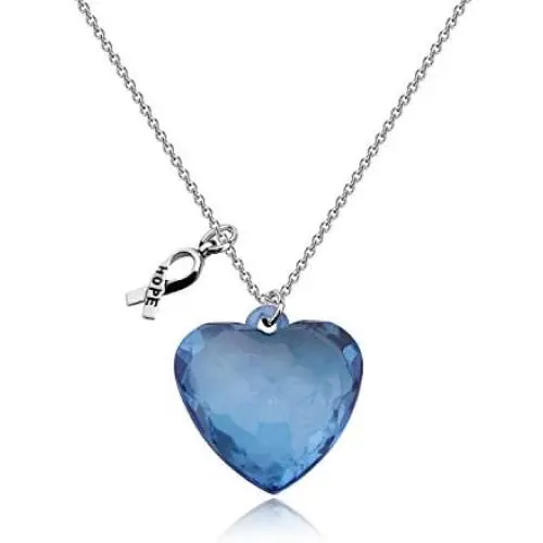 CENWA Blue Awareness Necklace with Hope Ribbon Charm Arthritis/Colon/Prostate Cancer Awareness Victim Right Free Speech Gift Domestic Violence Ribbon Necklace CENWA Blue Awareness Necklace with Hope Ribbon Charm Arthritis/Colon/Prostate Cancer Awareness Victim Right Free Speech Gift Domestic Violence Ribbon Necklace