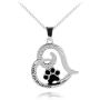 AILUOR Dog Paw Necklace, Cute Puppy Paw Print Forever Love Heart Pendant Always in My Heart Footprint Necklace Memorial Jewelry for Dog Lovers - Live & Love & Rescue