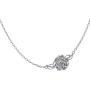 S925 Sterling Silver Jewelry Sideways Camellia Flower Choker Necklace 14+4''