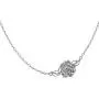 S925 Sterling Silver Jewelry Sideways Camellia Flower Choker Necklace 14+4'' S925 Sterling Silver Jewelry Sideways Camellia Flower Choker Necklace 14+4''