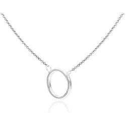 River Island Sterling Silver Small Circle Tube Pendant Necklace | Available in Silver, Rose and Yellow Gold.