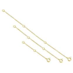 Necklace Extenders Necklace Chains Sterling Silver Bracelet Anklet Extenders Set 2, 3, 4, and 6 Inches in Silver, Gold, and Rose Gold
