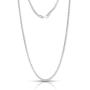 .925 Rhodium Plated Sterling Silver 1mm, 1.5mm, 2mm, 3mm or 3.5mm Franco Chain Necklace