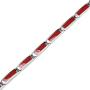 Silvershake Rectangular Shape Created Red Coral Inlay 925 Sterling Silver Link Bracelet Jewelry for Man Women