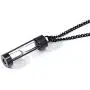PJ Stainless Steel Hourglass Ashes Urn Memorial Keepsake Pendant Necklace,Remembrance Jewelry
