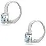 Sterling Silver Genuine or Synthetic Gemstone 7x5mm Oval-Cut Leverback Huggie Earrings