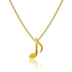 Dayna Designs Music Note Pendant Necklace - Gold Over Sterling Silver Jewelry Small for Women/Girls