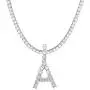 Jacruces Initial Necklace Silver Large Initial Letter Pendant Necklace Tennis Chain Bling CZ Initial Letter Necklace 18'' + 2'' Extender Jacruces Initial Necklace Silver Large Initial Letter Pendant Necklace Tennis Chain Bling CZ Initial Letter Necklace 18'' + 2'' Extender