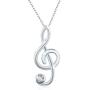 Waysles Music Note Necklace, Opal Pendant Necklace for Women S925 Sterling Silver Treble Clefs Necklace Jewelry Gifts for Music Lover