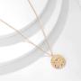 VACRONA Evil Eye Necklace for Women 18k Gold Plated Textured Disk Necklace Shark Tooth Necklace Multicolored CZ Turquoise Protection Heart Pendent Hamsa Minimallist Layering Coin Necklace