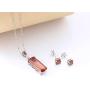 ATTA GEMS Simulated Diaspore Solid Silver Jewelry Suit for Women Change Color Stud Earrings and Pendant Necklaces