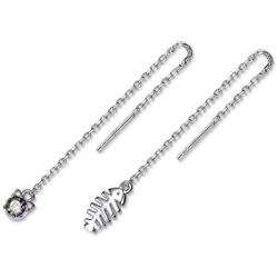 SILVERCUTE Cat Ear Kitten Charm Necklace BFF Friendship Jewelry 925 Sterling Silver 18'' Chain Rainbow CZ or Pearl Cat Ear Pendant