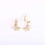 Brinote Bride Crystal Wedding Pendant Necklace Earrings Set Leaf Bridal Rhinestone Choker Necklaces Wedding Jewelry Sets for Women and Girls (Gold)
