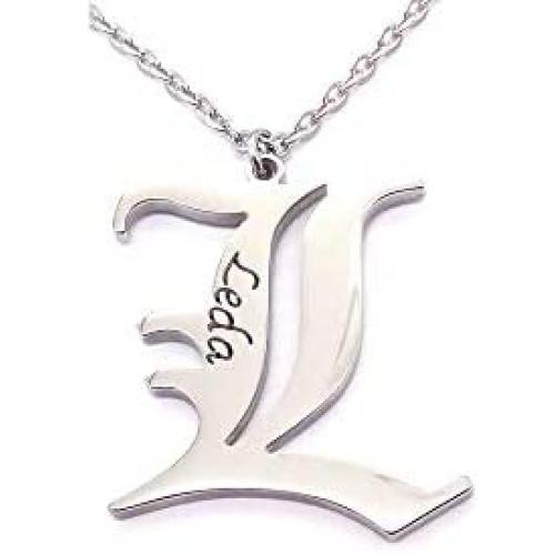 PANGRUI Personalized Name Pendant Necklace for Women,Customized Initial Letter A to Z Stainless Steel Necklace Pendant Jewelry for Women Girls