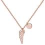 Joycuff Rose Gold Angel Wing Necklace Memorial Gifts for Loss of Loved One Mom Dad Daughter Sister Husband Grandpa Grandma Best Friend Initial Charm Personalized Jewelry