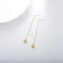 18k Yellow Gold Heart Threader Earring, Solid Gold Dangle Earrings for Women Teens, Fine Jewelry Gifts