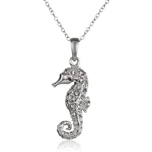 Amazon Collection Sterling Silver Pendant Necklace Made with Swarovski Crystal Amazon Collection Sterling Silver Pendant Necklace Made with Swarovski Crystal