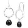 Silpada Dark Halo Natural Black Agate Drop Earrings in Sterling Silver