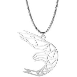 cooltime Stainless Steel Hollow Out Geometric Animal Pendant Necklace for Unisex, 23 Box Chain