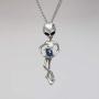 UFO Alien Holding Crystal Ball Silver Finish Pendant Necklace