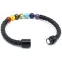 Muyasea 7 Chakra Bracelet Healing Balancing Genuine Leather Bracelets with Magnetic Clasp , Best Gifts Natural Stone Bracelets