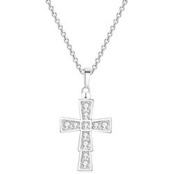 Anloo Diamond Cross Crucifix Chocker Pendant Necklace for Girls,Simple Silver Gold Plated Necklace with Nice Gifts Jewelry Bag