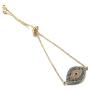 Halukakah Evil Eye Bracelet for Women,24K Real Yellow Gold Plated/Plated Platinum White Gold Finish Diamonds Multicolor Chain Size Adjustable up to 9'' Handmade Jewelry with Free Giftbox