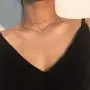 Konpicca 18K Gold Plated Chain Choker Necklace Tiny Pearl Lucky Heart Circle Link Necklace Sets Minimalist Layering Stacking Jewelry for Women