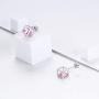 Birthstone Necklace/Earring 925 Sterling Silver Women Cross/3D Cube/Cresent Moon Birth Stone Jewelry Mens Birthday Gift Anniversary Present