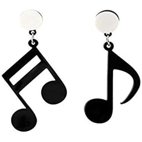 Acrylic Music Note Dangle Drop Earrings Punk Black Treble Clef Note Earrings Musical Jewelry for Women Hip Hop Party Gifts