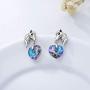 TOUPOP S925 Sterling Silver Horse Earrings Dangle Drop Earrings with Purple Crystal Good Luck Horse Jewelry Gifts For Girls Women Horse Lovers Birthday Mother’s day Gifts