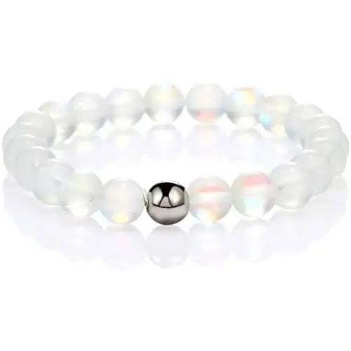 Glass Beaded Stretch Bracelet Handmade Moonstone 8mm Multicolor Matte Beads Elastic Bracelet Glowing Natural Stone Bangle Jewelry Glass Beaded Stretch Bracelet Handmade Moonstone 8mm Multicolor Matte Beads Elastic Bracelet Glowing Natural Stone Bangle Jewelry
