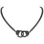 FindChic Handcuff Necklace Padlock Pendant Customized Handcuff Bracelet Partners in Crime Stainless Steel 18K Gold Plated Curb Chain Interlocking 18inch Friendship Statement Necklace for Girls & Women