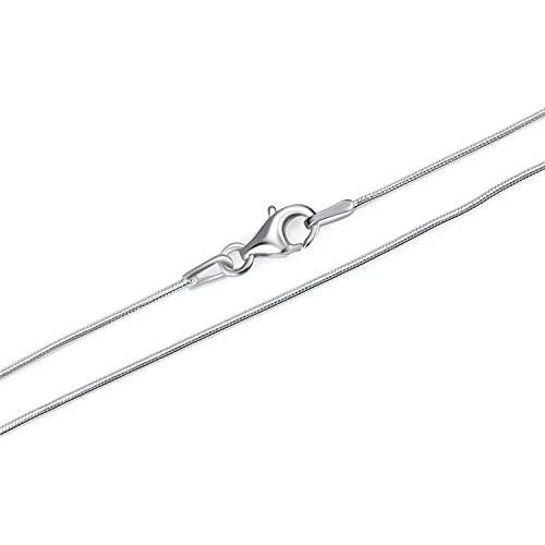 LUHE Sterling Silver 1MM Snake Chain Italian Crafted Necklace Thin Lightweight Strong - Lobster Claw Clasp 14-30 Inches and 1.9mm Snake Chains 20-24 inchs