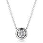 EPIRORA Sterling Silver Solitaire Necklace for Women | Dainty Simple 14k White Gold Plated Cubic Zirconia Bezel-Set Pendant Necklace for Birthday Wedding Anniversary, 18''