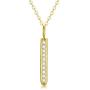 14K Solid Gold Bar Necklace for Women, 0.15 Carat (ctw) Natural Diamond Gold Tiny Stick Bar Pendant Necklace Jewelry for Her, Girls 16''-18'' (F, SI2-I1)